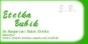 etelka bubik business card